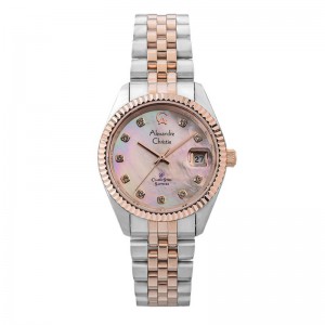 Alexandre Christie AC 5013 Silver Full Rosegold Oyster LDBTRMD